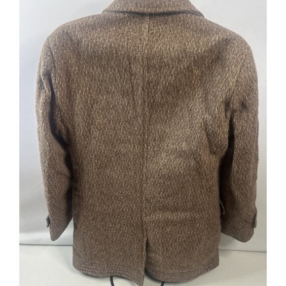Vintage Woolrich Men's Men's Tweed Wool Lined 1950-60 Outdoor Overcoat Size 42 - Picture 2 of 16
